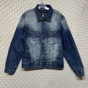 Fried Denim Jacket Mens Size‎ Small Blue Jean Long Sleeve Pockets Button Up